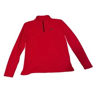 Nike Red Quarter-Zip Long Sleeve Dri-Fit